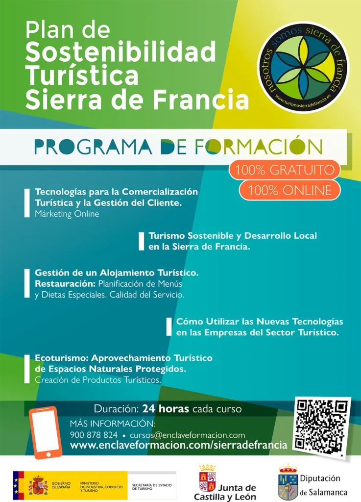 El Plan de Sostenibilidad Turística Sierra de Francia ofrece cursos de formación online al sector